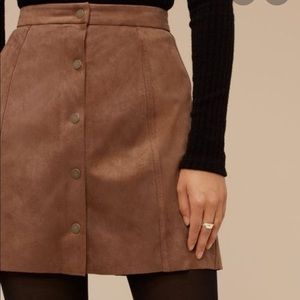 Aritzia Camel Suede Skirt